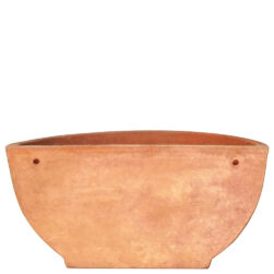 Tasca due righi in terracotta, fioriera da parete ideale per piante sempreverdi, grasse o stagionali, aggiunge eleganza naturale a pareti e balconi.