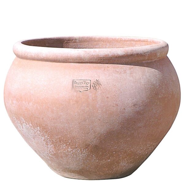 Olla romana. Pannello decorativo provvisto di fori per appendere. Modellazione realizzata in alto rilievo. Fatto a mano da maestri artigiani con argilla di Impruneta, resistente al gelo a oltre -30°C di eccellente durata, la forma rimane inalterata nel tempo. Con il trascorrere delle stagioni acquista un bell'aspetto superficiale.