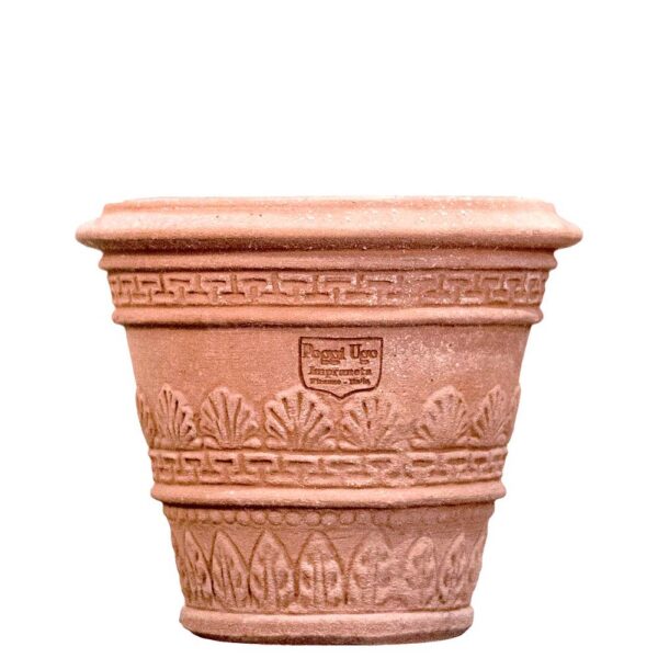 Small pot decorated with leaves