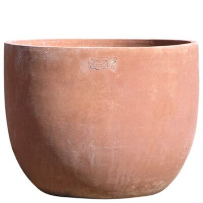 Bulbo. Vaso per piante, Molto stabile al vento. Anche per piante grandi. Design moderno. Terracotta argilla Impruneta. Anche grigio antracite GrigioLava.