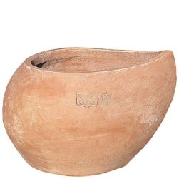 Vasetto decorato con goccia. La forma cilindrica del vaso lo rende esteticamente armonioso. Realizzato a mano da maestri artigiani con argilla di Impruneta, resistente al gelo.