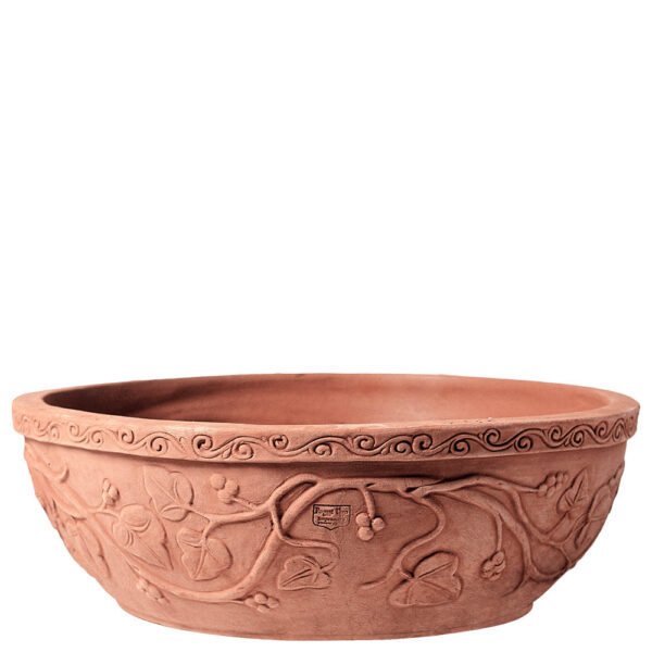 Bowl decorated with ivy, pot for plants. Handmade, resistant to frost. Great duration, the shape remains unchanged over the course of the time.