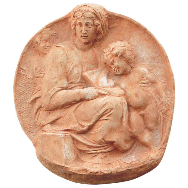 Il Tondo Pitti è un capolavoro in terracotta, replica fedele di Michelangelo. Unisce arte rinascimentale, autenticità e versatilità per grandi spazi. Pannello grande dimensione da appendere anche per ambiente religioso, ecclesiastico.