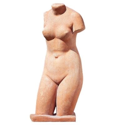 Statua classica raffigurante il Torsetto di Venere di Prassìtele. Età ellenistica. Da originale in marmo. Modellazione realizzata in alto rilievo.