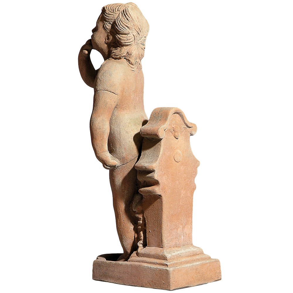 Bambina del bacio. Statua classica raffigurante bambina del bacio. Modellazione realizzata in alto rilievo. Fatta a mano da maestri artigiani con argilla di Impruneta, resistente al gelo.