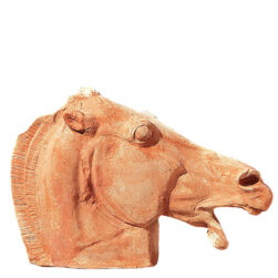 Scultura di testa di cavallo di Fidia, adatta come decorazione. Modellazione realizzata in alto rilievo. Fatta a mano, resistente al gelo.