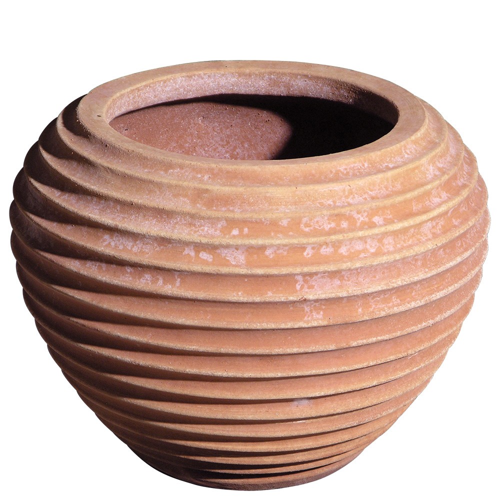Palla rigata. Questo articolo fa parte di una ampia collezione di vasi, cassette e cache-pot. Realizzato a mano da maestri artigiani con argilla di Impruneta, resistente al gelo.