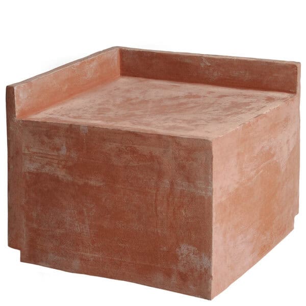 Seduta componibile in terracotta e GrigioLava. Per privato e pubblico in stile contemporaneo. Fatto a mano da maestri artigiani, resistente al gelo.