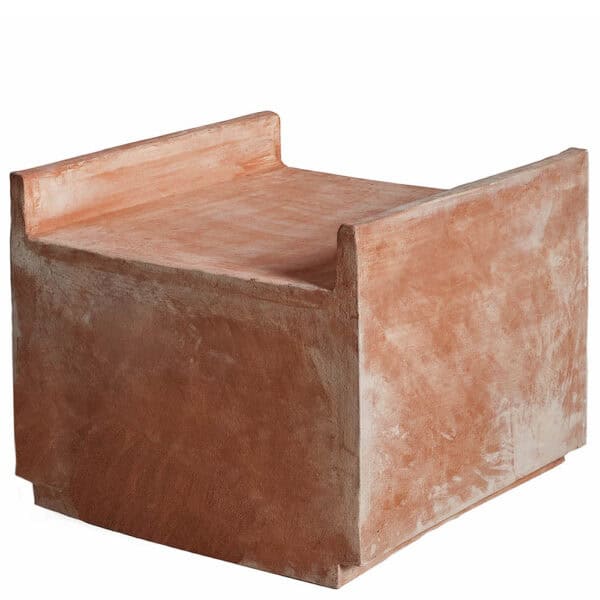 Seduta componibile in terracotta e GrigioLava. Per privato e pubblico in stile contemporaneo. Fatto a mano da maestri artigiani, resistente al gelo.