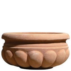 Plant pot. Poded surface. Modeling made in high relief. Handmade by master craftsmen, frost resistant.