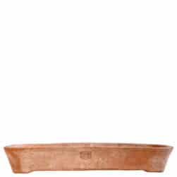 Rectangular terracotta seeding box with rounded corners, ideal for seedlings and bonsai.