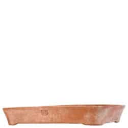 Rectangular terracotta seeding box with rounded corners, ideal for seedlings and bonsai.
