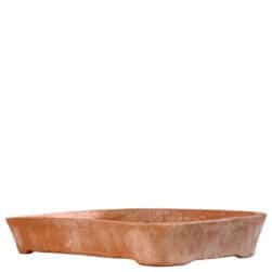 Rectangular terracotta seeding box with rounded corners, ideal for seedlings and bonsai.