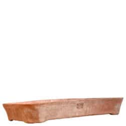 Rectangular terracotta seeding box with rounded corners, ideal for seedlings and bonsai.
