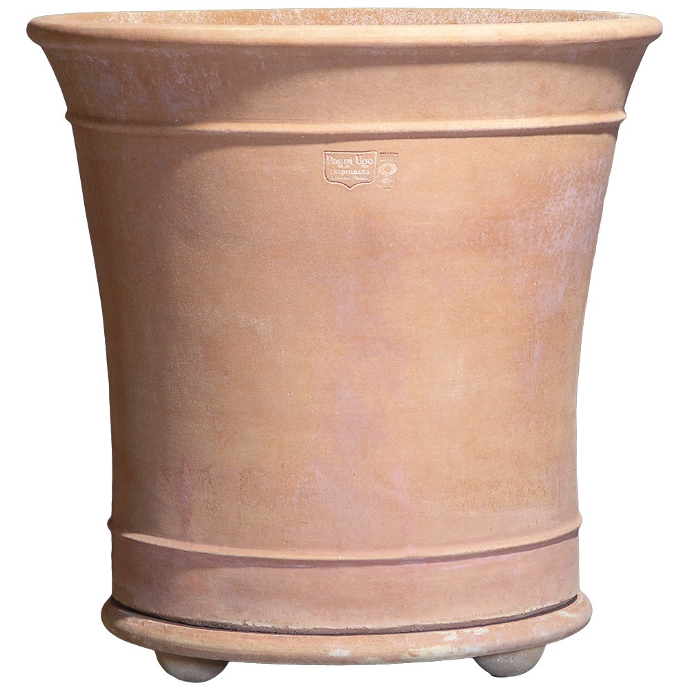 Arabella smooth pot. La forma e il design del vaso lo rendono particolarmente bello ed elegante. Adatto per essere piantato. Realizzato a mano da maestri artigiani con argilla di Impruneta, resistente al gelo.