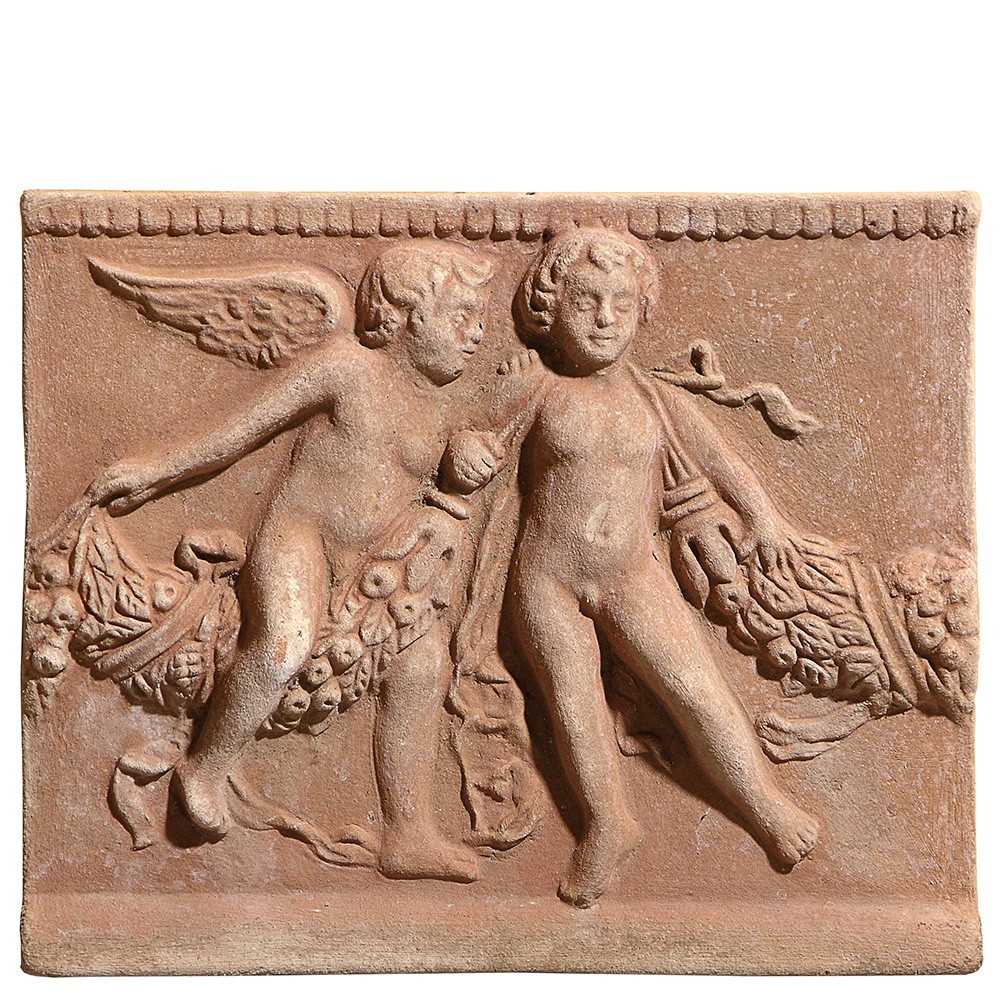 Decorative panel with holes for hanging, depicting detail B of the Della Robbia dance. Modeling made in high relief.