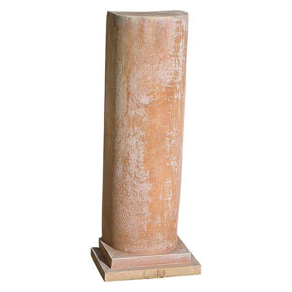 Wall column. Pedestal, used to enhance statues or busts. Modeling made in high relief. Suitable for single, decorative and classic furniture uses. Handmade by master craftsmen with frost-resistant Impruneta clay.