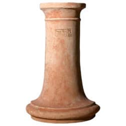 Terracotta cylindrical sink wall base for outdoor sink support with handcrafted finish