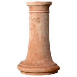 Terracotta cylindrical sink wall base for outdoor sink support with handcrafted finish