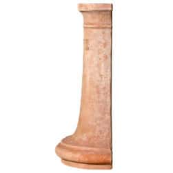 Terracotta cylindrical sink wall base for outdoor sink support with handcrafted finish