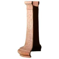 Terracotta cylindrical sink wall base for outdoor sink support with handcrafted finish