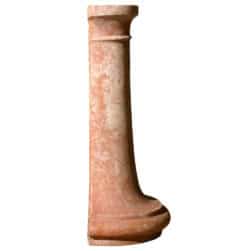 Terracotta cylindrical sink wall base for outdoor sink support with handcrafted finish