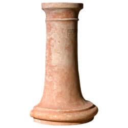 Terracotta cylindrical sink wall base for outdoor sink support with handcrafted finish