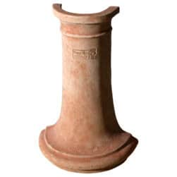 Terracotta cylindrical sink wall base for outdoor sink support with handcrafted finish