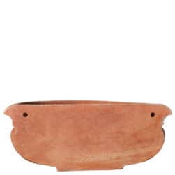 Tasca Maria in terracotta da parete con forma semicircolare e decorazione a petali