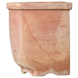 Vaso angolare in terracotta liscia a quarto di cerchio per piante da esterno