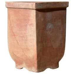 Vaso angolare in terracotta liscia a quarto di cerchio per piante da esterno