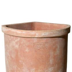 Vaso angolare in terracotta liscia a quarto di cerchio per piante da esterno