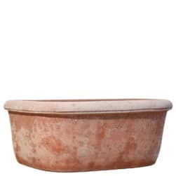 Lavandino a Pozzetto Liscio in terracotta artigianale con forma ovale e superficie liscia