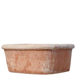 Lavandino a Pozzetto Liscio in terracotta artigianale con forma ovale e superficie liscia
