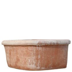 Lavandino a Pozzetto Liscio in terracotta artigianale con forma ovale e superficie liscia
