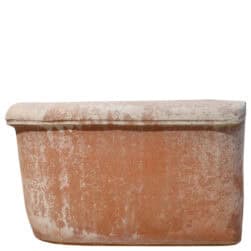 Lavandino a Pozzetto Liscio in terracotta artigianale con forma ovale e superficie liscia