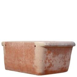 Lavandino a Pozzetto Liscio in terracotta artigianale con forma ovale e superficie liscia