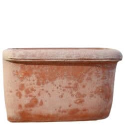 Lavandino a Pozzetto Liscio in terracotta artigianale con forma ovale e superficie liscia