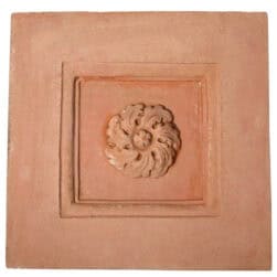 Terracotta studded caisson panel decorative wall tile inspired by Florentine coffered ceilings
