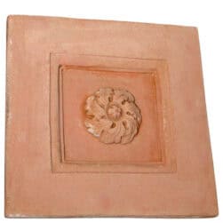 Terracotta studded caisson panel decorative wall tile inspired by Florentine coffered ceilings