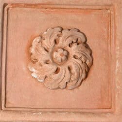 Terracotta studded caisson panel decorative wall tile inspired by Florentine coffered ceilings