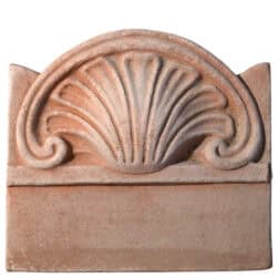 Terracotta Flowerbed leaf decorative fan-shaped element for garden borders and landscape design