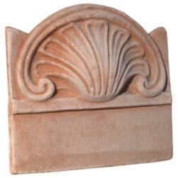 Terracotta Flowerbed leaf decorative fan-shaped element for garden borders and landscape design