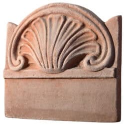 Terracotta Flowerbed leaf decorative fan-shaped element for garden borders and landscape design