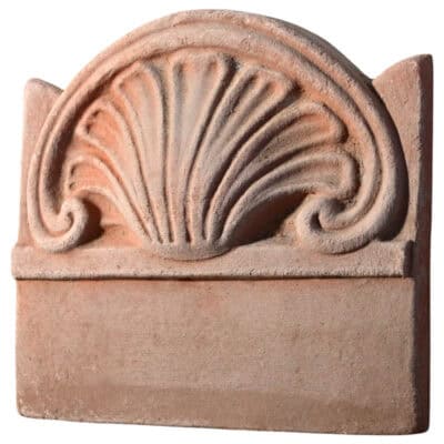 Terracotta Flowerbed leaf decorative fan-shaped element for garden borders and landscape design