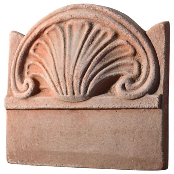 Terracotta Flowerbed leaf decorative fan-shaped element for garden borders and landscape design