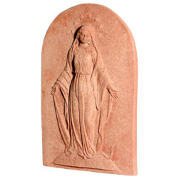 Decorative panel to hang depicting the Immaculate Conception. Modeling made in high relief. Holy Virgin Mary.