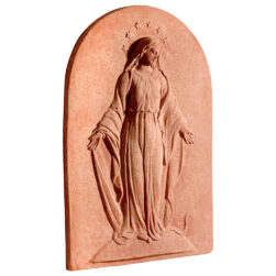 Decorative panel to hang depicting the Immaculate Conception. Modeling made in high relief. Holy Virgin Mary.