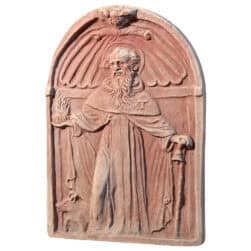 Pannello in terracotta con Sant’Antonio Abate in bassorilievo