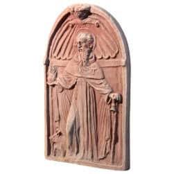 Pannello in terracotta con Sant’Antonio Abate in bassorilievo